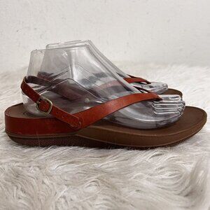 Women’s Brown Leather Strap Sandals - Casual Comfort
